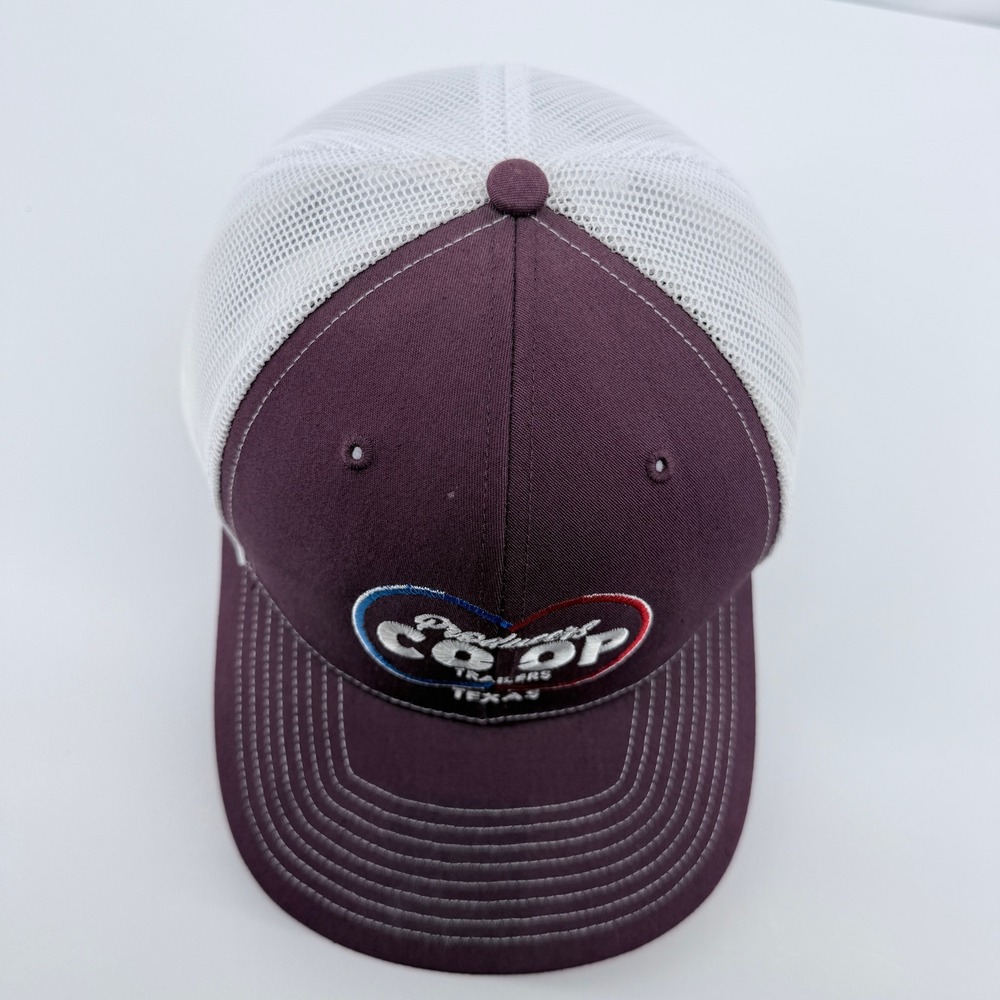 Richardson 112 CO-OP Trucker Hat Mens OSFA Maroon White Texas Producers Mesh Cap - Picture 7 of 11